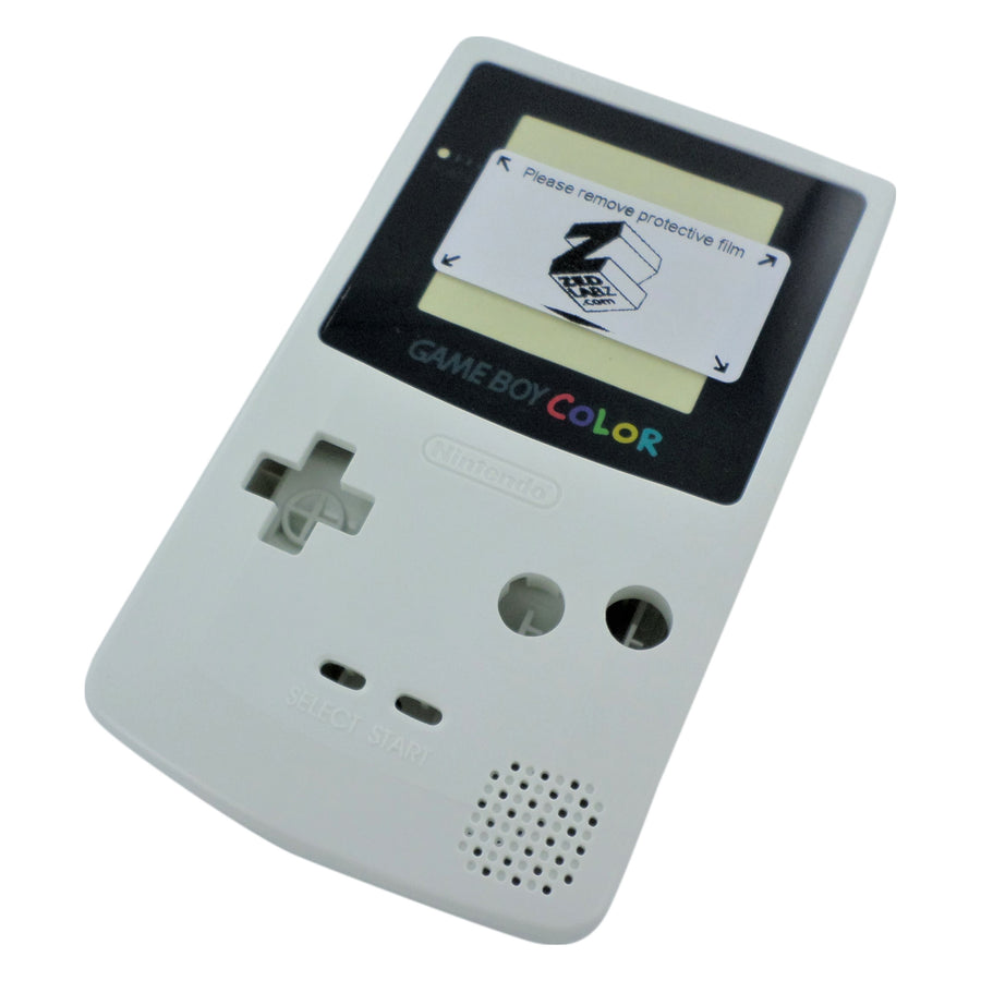 Modified complete housing shell for IPS LCD screen Nintendo Game Boy Color console replacement - White | ZedLabz