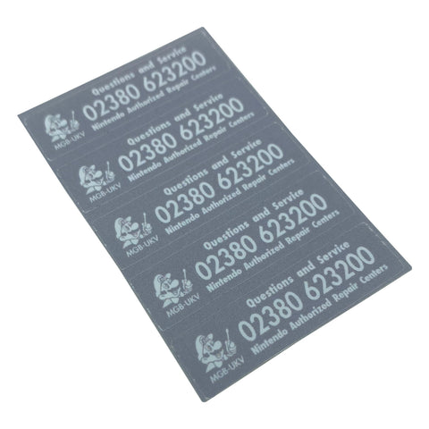 Reproduction UK Service Sticker For Nintendo Game Boy Color & Pocket - 5 Pack Grey | Gameduck