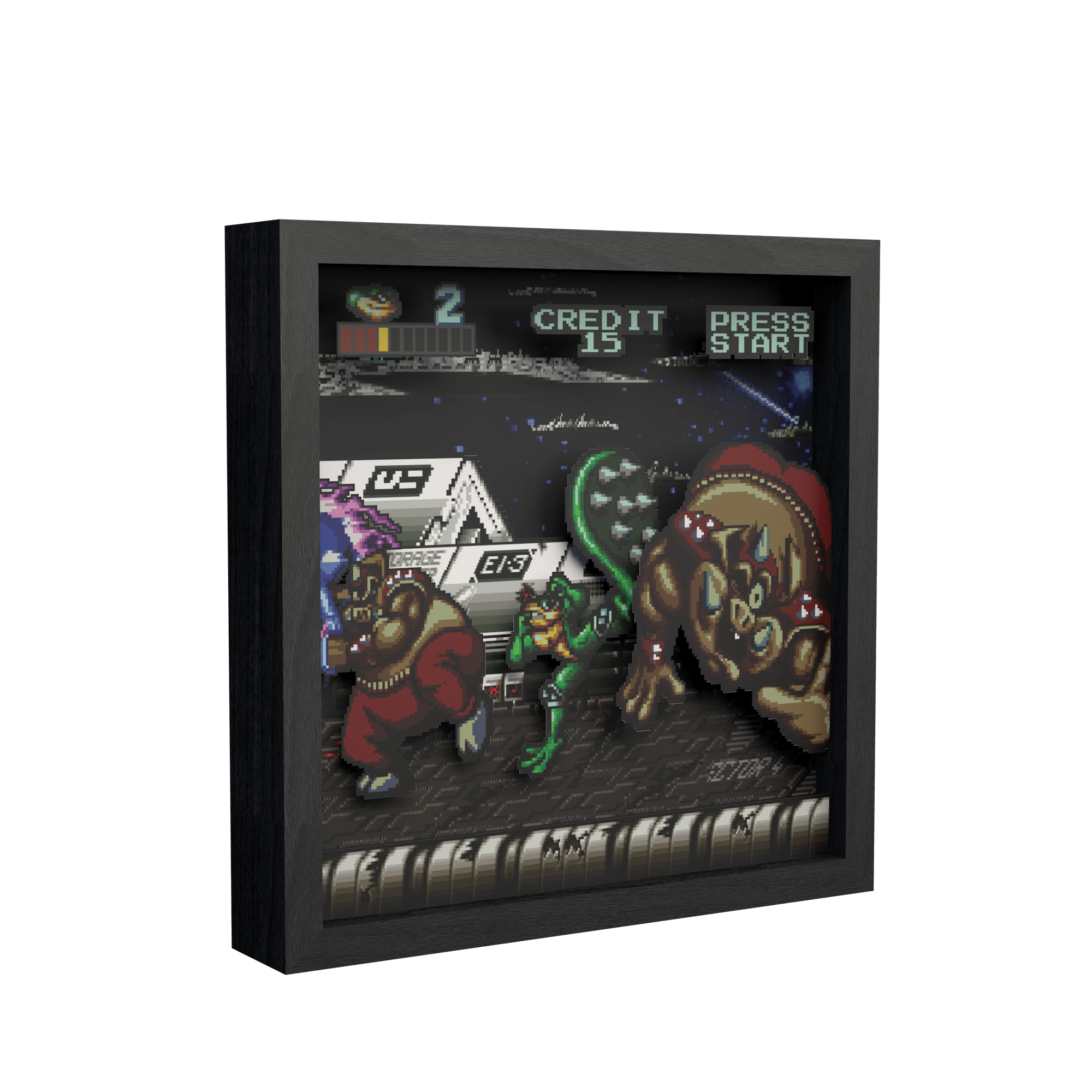 Battletoads: Big bad boot video game (1994) shadow box art officially licensed 9x9 inch (23x23cm) | Pixel Frames - 3