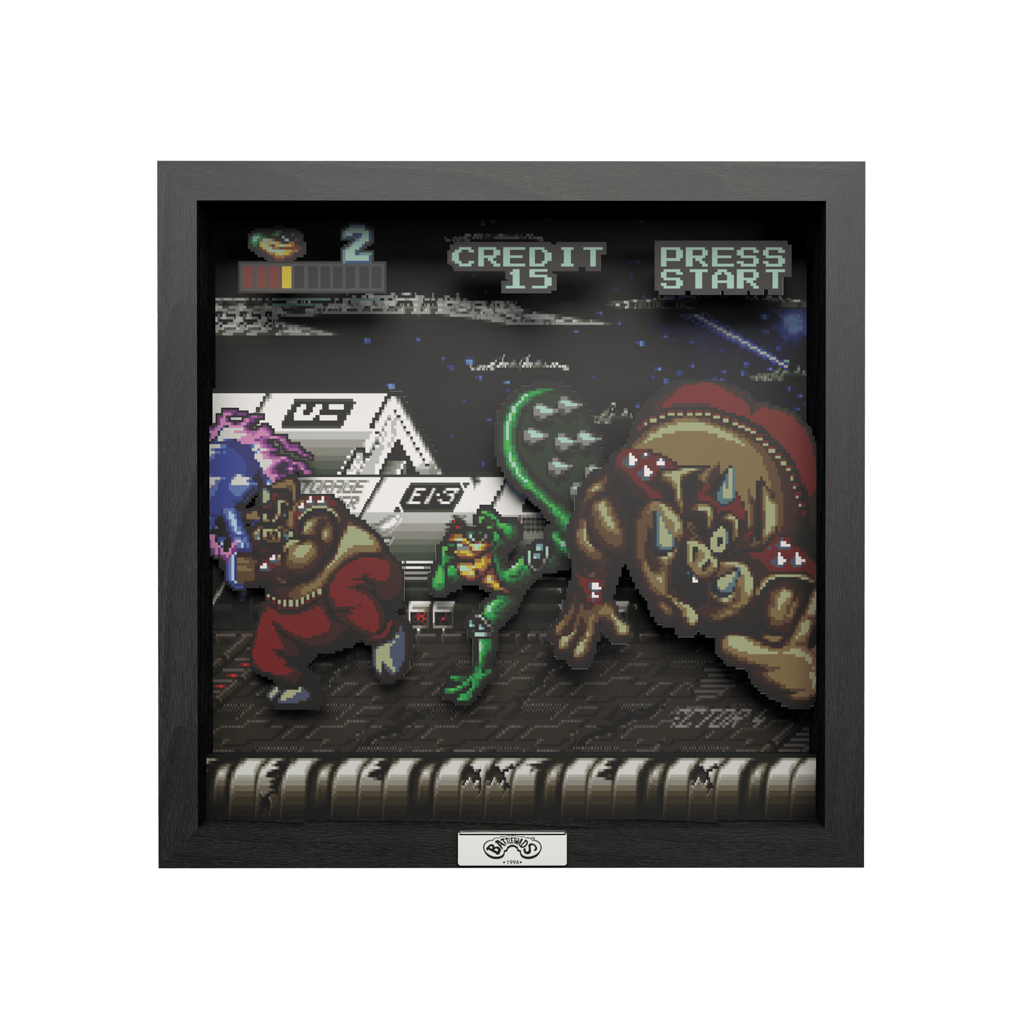 Battletoads: Big bad boot video game (1994) shadow box art officially licensed 9x9 inch (23x23cm) | Pixel Frames - 5
