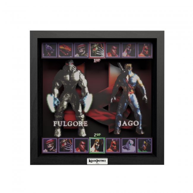 Killer Instinct - Fight On! (1994) shadow box art officially licensed 9x9 inch (23x23cm) | Pixel Frames