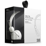 Headphones for iPhone iPod iPad MP3 on ear earphones inline mic - White | Delta