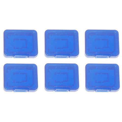ZedLabz Pro tough plastic storage case holder covers for SD SDHC & Micro SD memory cards - 6 pack blue