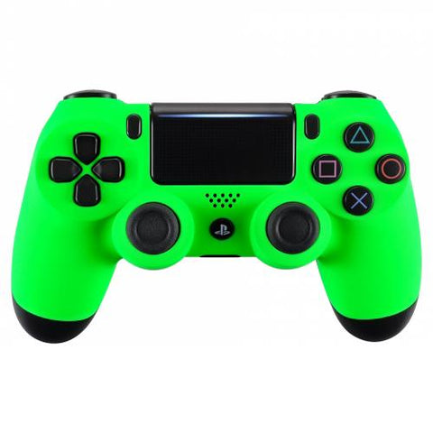 ZedLabz replacement soft touch front housing face plate for Sony PS4 Pro JDM-040 controllers - neon green