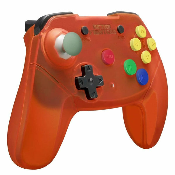 Brawler wireless 2.4G controller gamepad for Nintendo 64 [N64] - Clear orange | Retro Fighters