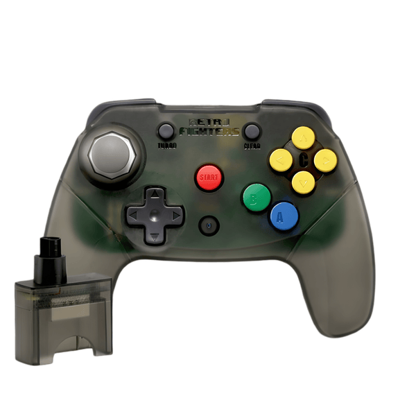 Brawler wireless 2.4G controller gamepad for Nintendo 64 [N64] - Smoke clear grey | Retro Fighters