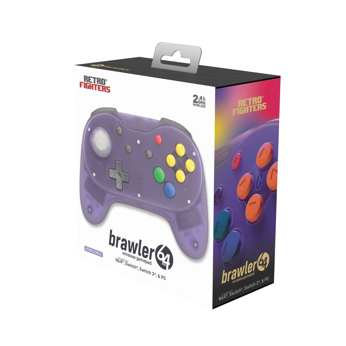 Brawler64 Pro wireless controller for Nintendo 64 N64, Swicth, Switch 2, PC gamepad - Atomic Purple | Retro Fighters - 10