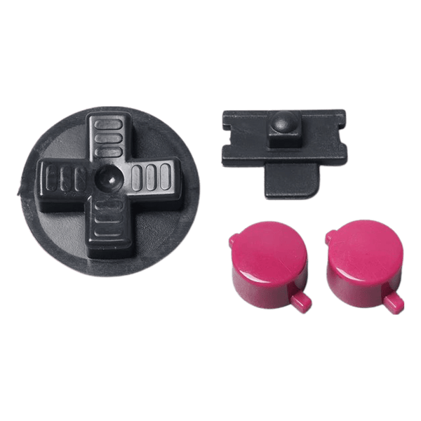 Button set for Nintendo Game Boy DMG-01 console A B D-Pad Power switch replacement - Black & Maroon | Funnyplaying