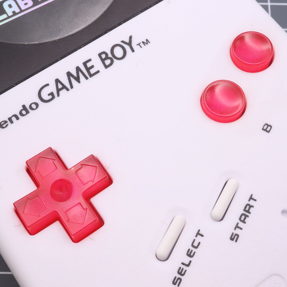 Hand cast custom resin buttons for Nintendo NES controller NES-004 (also fits Game Boy DMG-01) - Raspberry Candy | Lab Fifteen Co