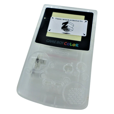 Modified complete housing shell for IPS LCD screen Nintendo Game Boy Color console replacement - Clear | ZedLabz