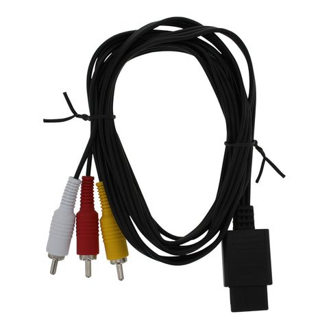 Premium composite AV cable for PAL GameCube, N64 & Super Nintendo SNES colour sync RCA TV lead 1.8m replacement | ZedLabz