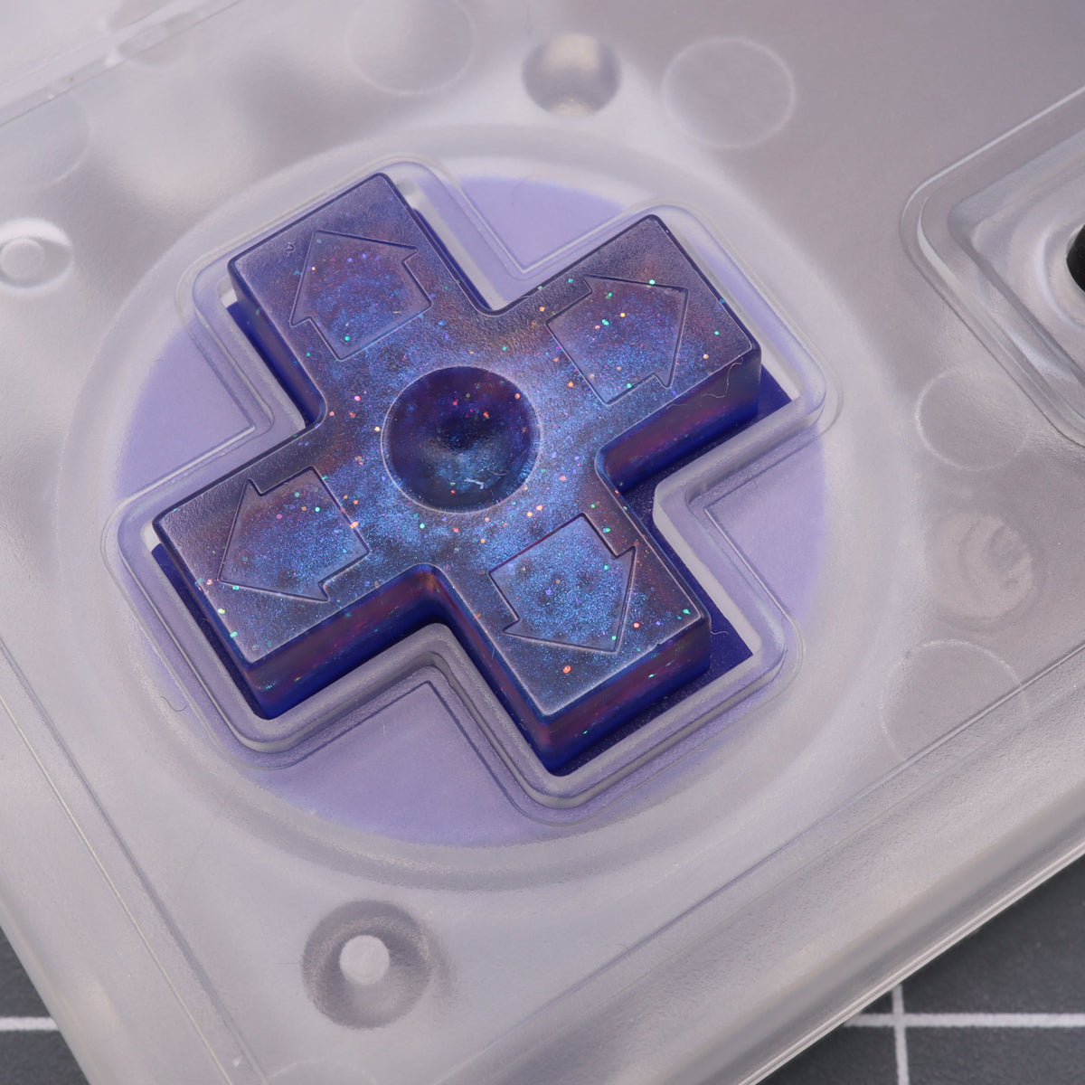 Hand cast custom resin buttons for Nintendo NES controller NES-004 (also fits Game Boy DMG-01) - Cosmic Blue | Lab Fifteen Co