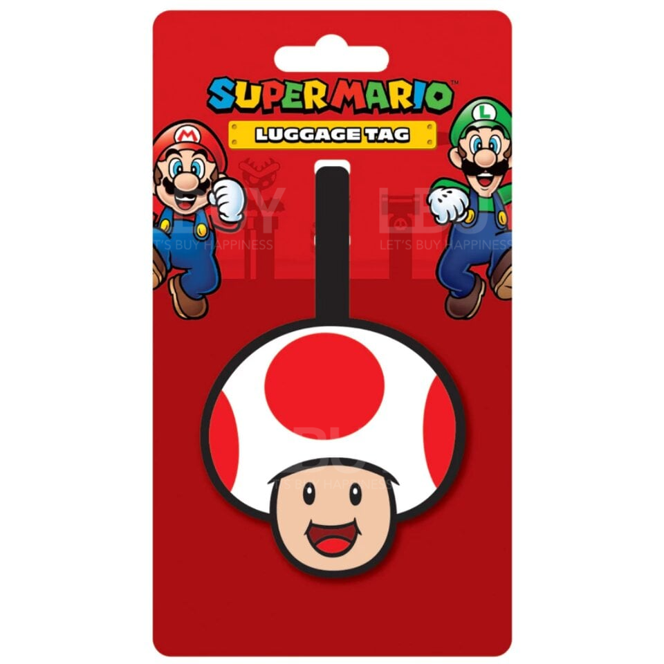 Super Mario Toad luggage bag tag with write on address label | Pyramid