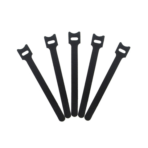 Reusable cable ties hook & loop for AV / Power / Audio / Headphone / TV / HDMI cable management 100mm x 12mm tidy straps - 5 pack black | ZedLabz
