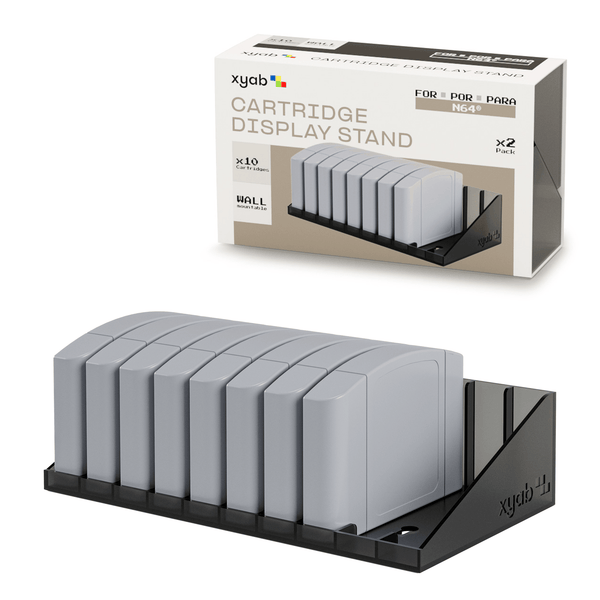 Cartridge display stand for Nintendo 64 N64 games - 2 pack smoked (holds 20) | XYAB - 1