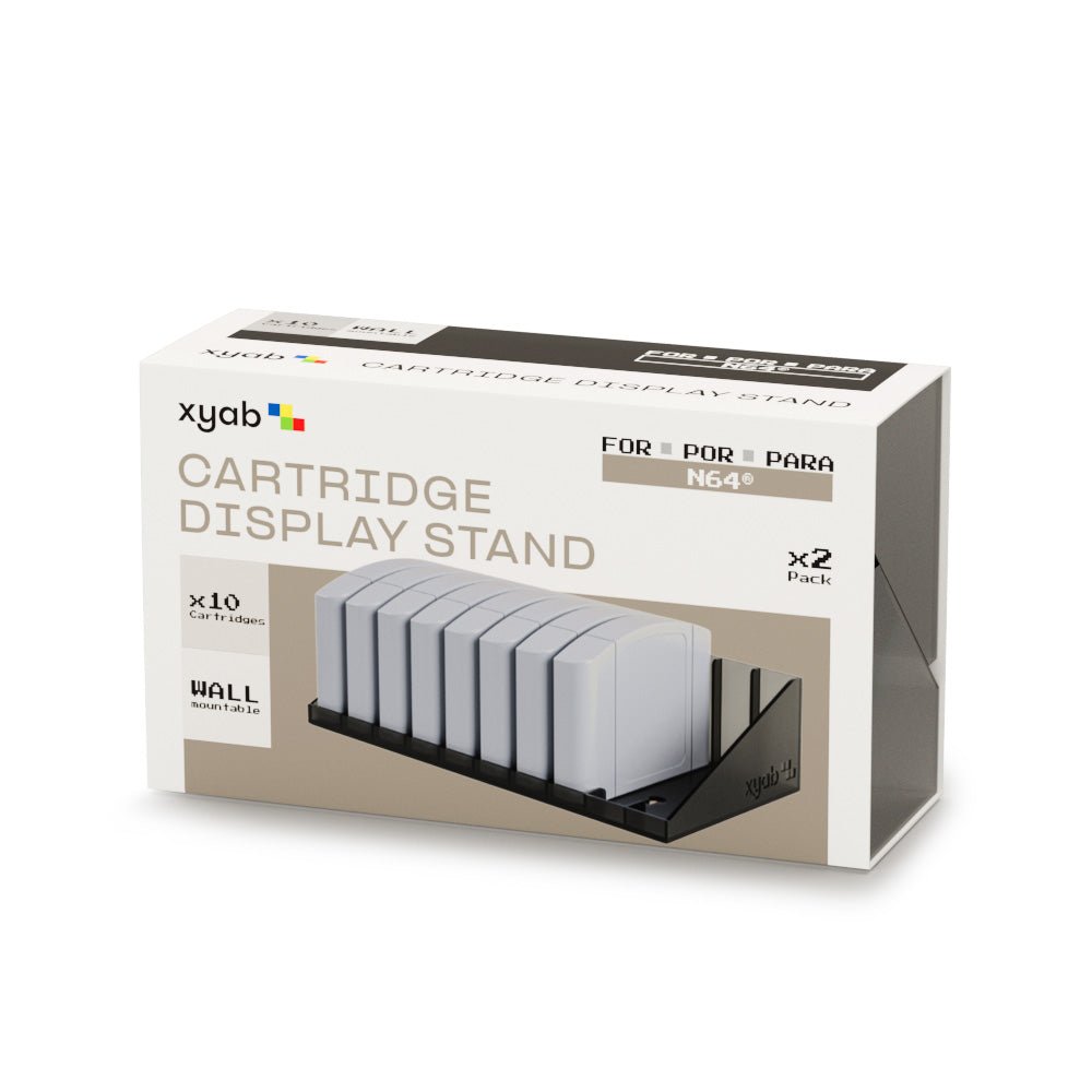 Cartridge display stand for Nintendo 64 N64 games - 2 pack smoked (holds 20) | XYAB - 2