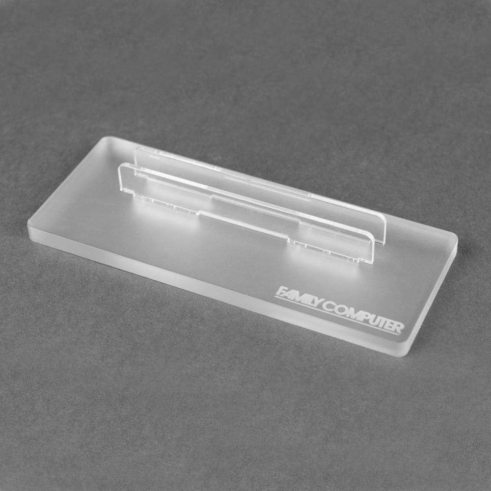 Cartridge display stand for Nintendo Famicom cart - Frosted Clear | Rose Colored Gaming - 2