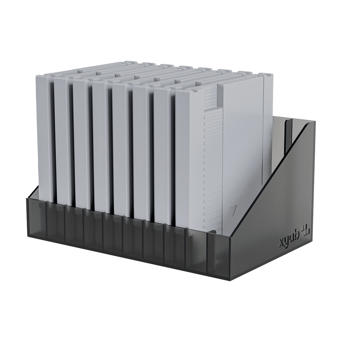 Cartridge display stand for Nintendo NES games - 2 pack smoked (holds 20) | XYAB - 3