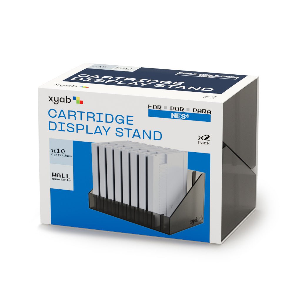 Cartridge display stand for Nintendo NES games - 2 pack smoked (holds 20) | XYAB - 2