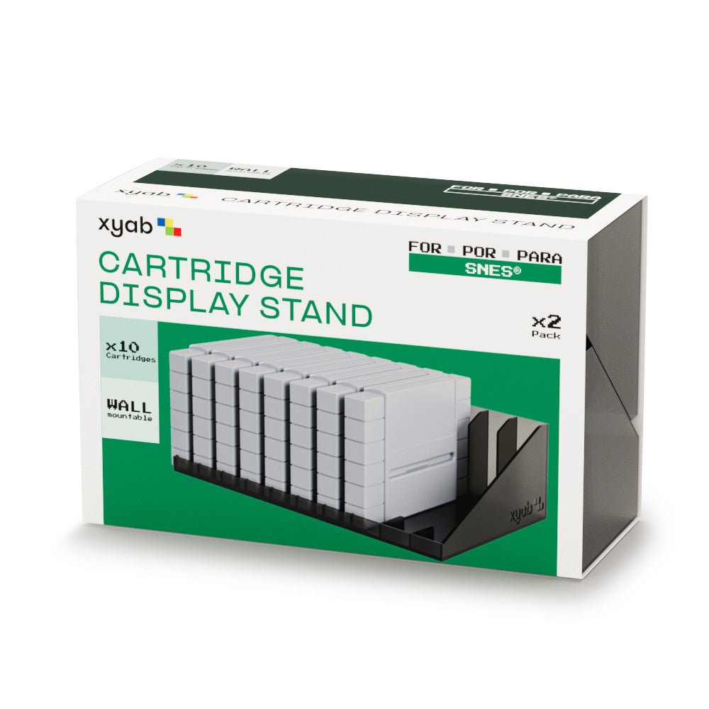 Cartridge display stand for Nintendo SNES games - 2 pack smoked (holds 20) | XYAB - 2