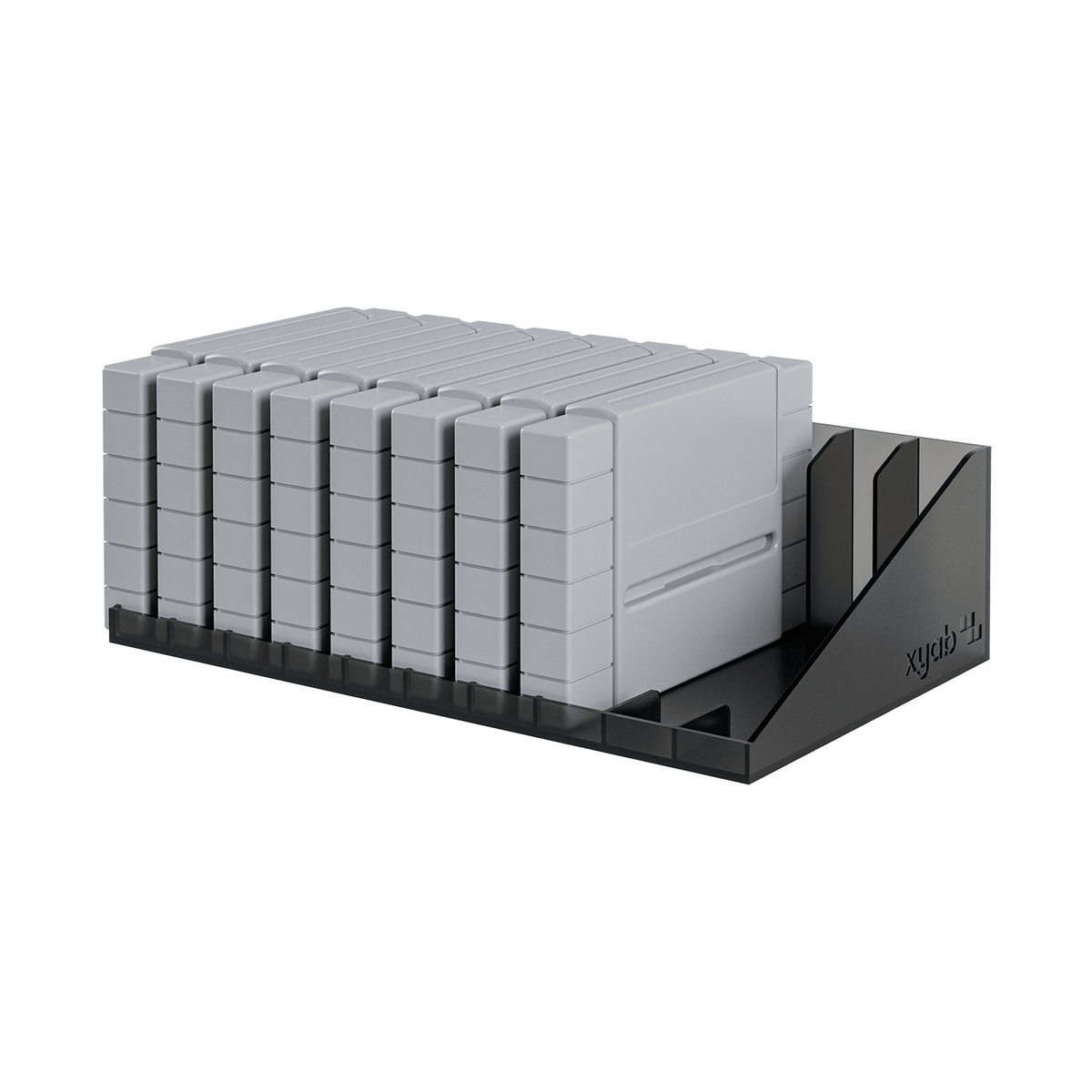 Cartridge display stand for Nintendo SNES games - 2 pack smoked (holds 20) | XYAB - 3