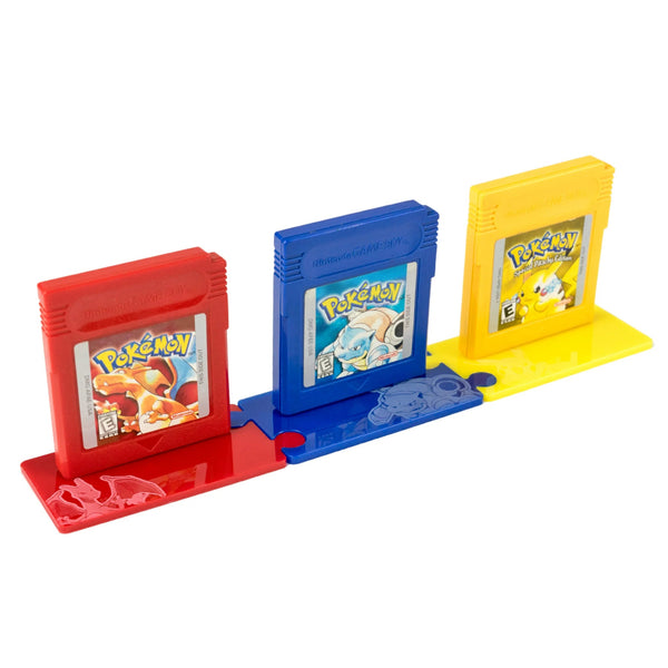 Cartridge display stand for Pokemon 1st generation carts - Red, Blue & Yellow Edition | Rose Colored Gaming