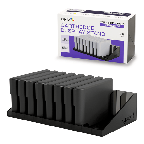 Cartridge display stand for Sega Mega Drive / Genesis games - 2 pack smoked (holds 20) | XYAB - 1