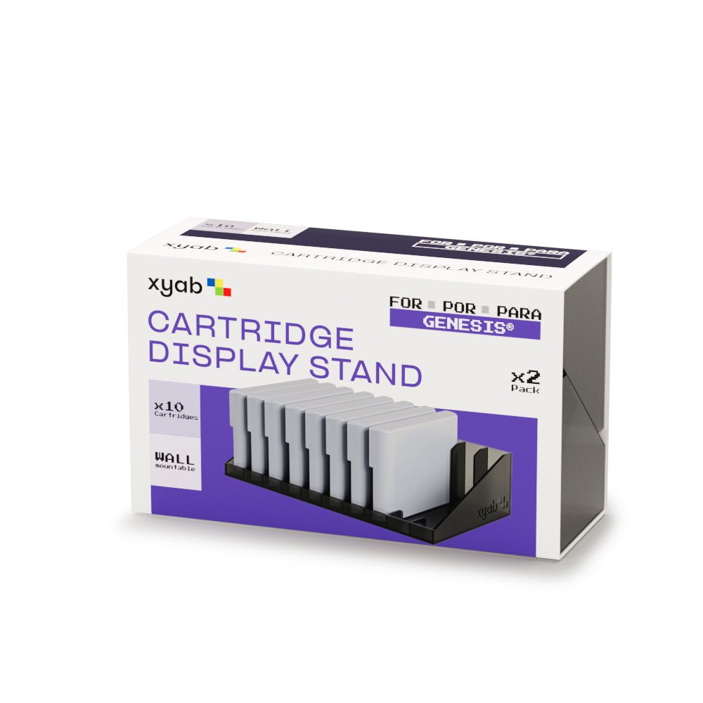 Cartridge display stand for Sega Mega Drive / Genesis games - 2 pack smoked (holds 20) | XYAB - 2