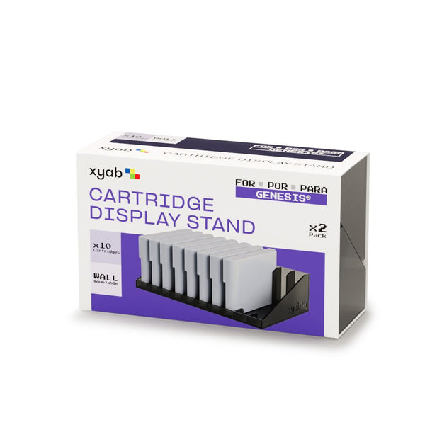 Cartridge display stand for Sega Mega Drive / Genesis games - 2 pack smoked (holds 20) | XYAB - 2