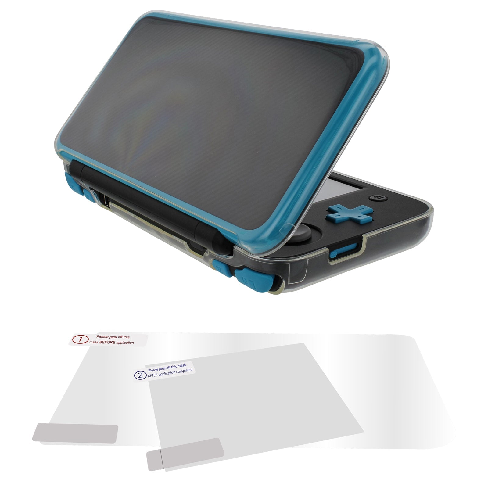Case & screen protector set for Nintendo 2DS XL console flexi gel TPU | ZedLabz - 3
