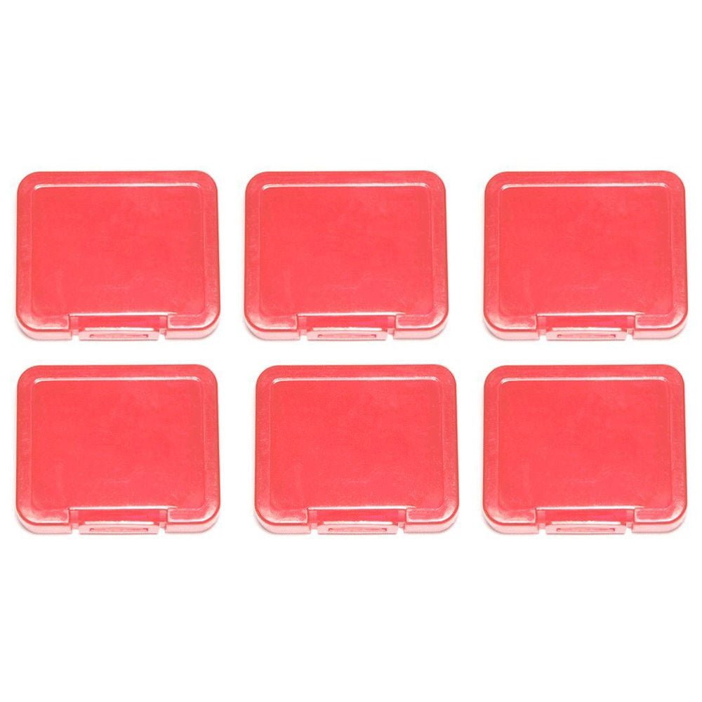Cases for SD SDHC & Micro SD memory cards tough plastic storage holder covers - 6 pack Red | ZedLabz - 3