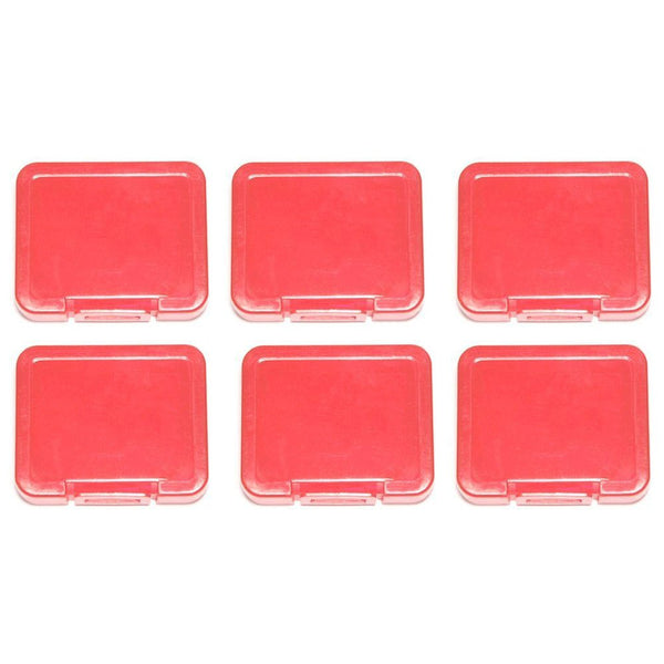 Cases for SD SDHC & Micro SD memory cards tough plastic storage holder covers - 6 pack Red | ZedLabz