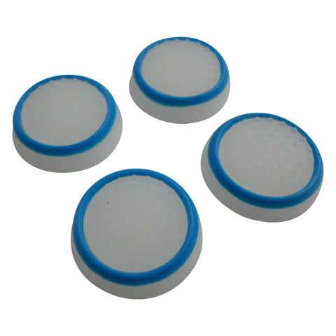 Thumb grips for PS4 Sony controller dotted stick cover grip caps - 4 pack Glow in the dark white & blue | ZedLabz