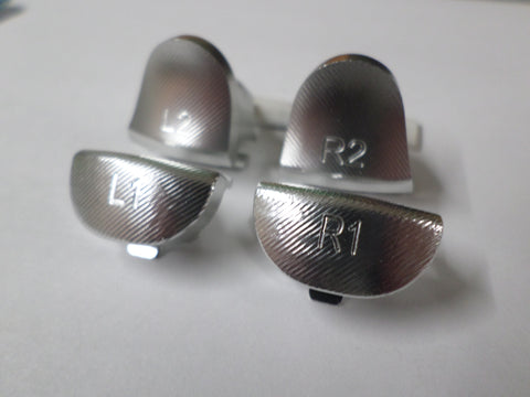 Metal Aluminium Trigger & Shoulder Buttons For PS4 Pro JDM-040 Controllers - Silver | ZedLabz