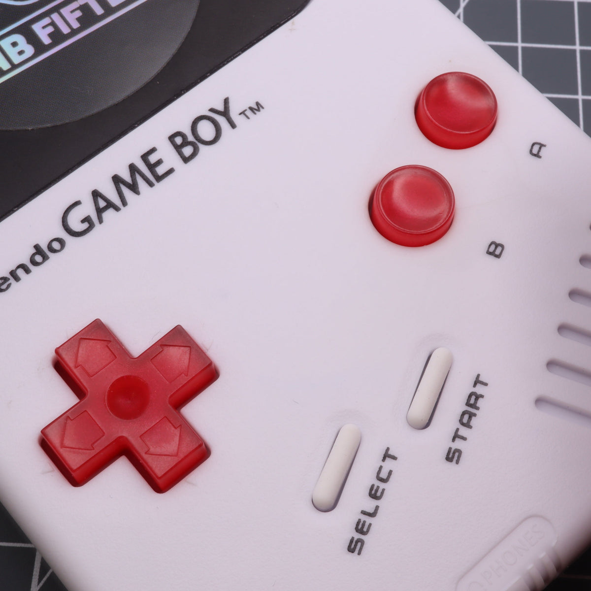 Hand cast custom resin buttons for Nintendo NES controller NES-004 (also fits Game Boy DMG-01) - Strawberry Candy | Lab Fifteen Co