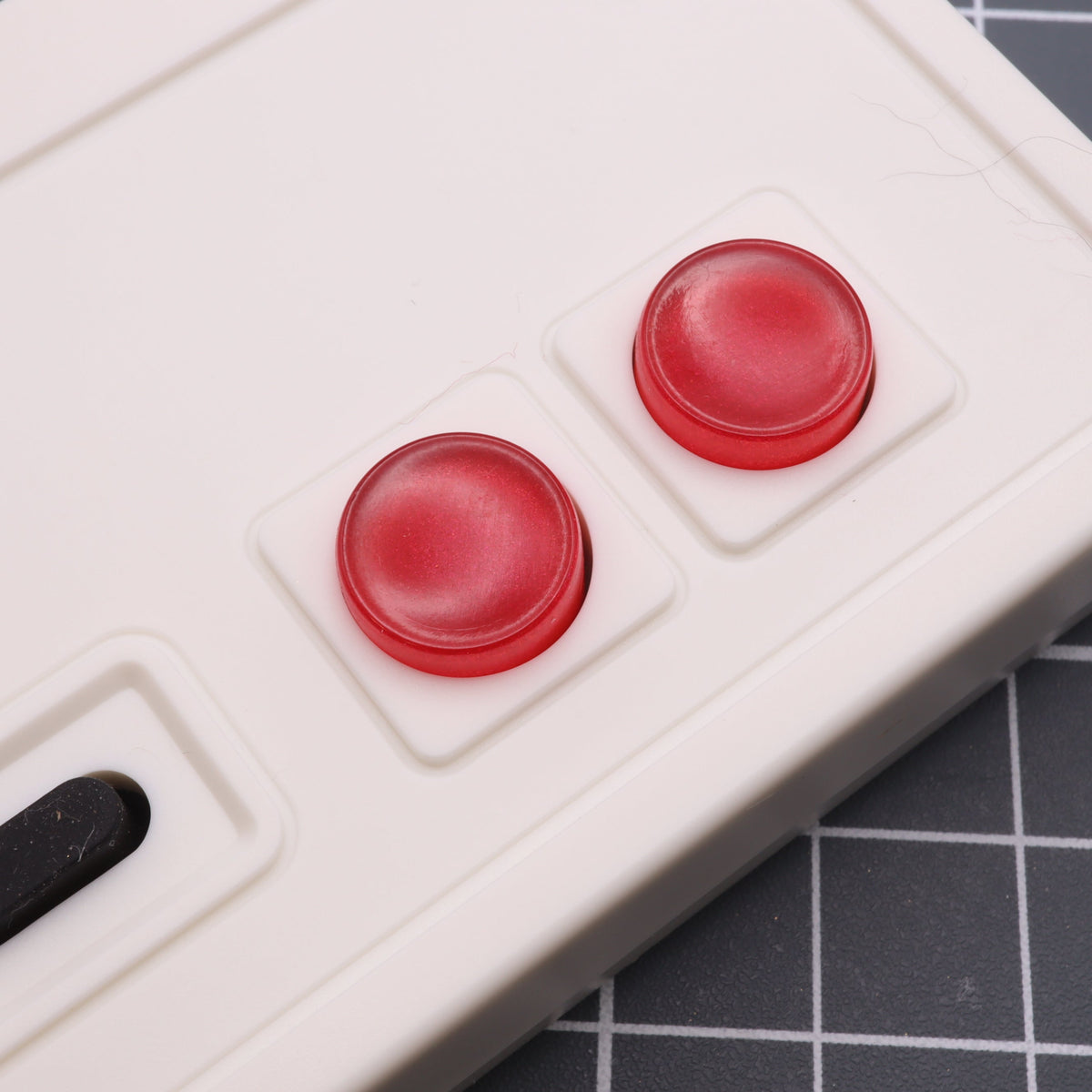 Hand cast custom resin buttons for Nintendo NES controller NES-004 (also fits Game Boy DMG-01) - Strawberry Candy | Lab Fifteen Co