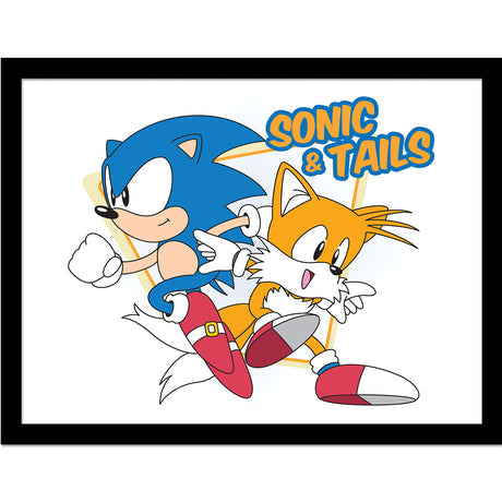 Sonic the Hedgehog Sonic and Tails framed collector print 30 x 40cm | Pyramid