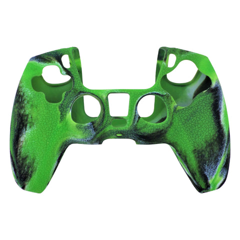 Skin grip cover for Sony PS5 controller silicone rubber leather textured - Camo Green | ZedLabz