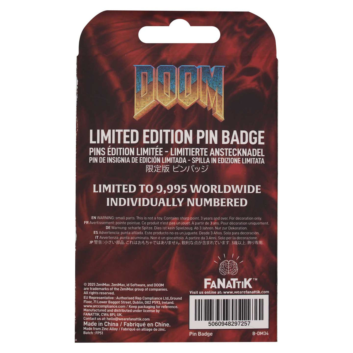 DOOM Floppy Disk Limited Edition Pin Badge | Fanattik