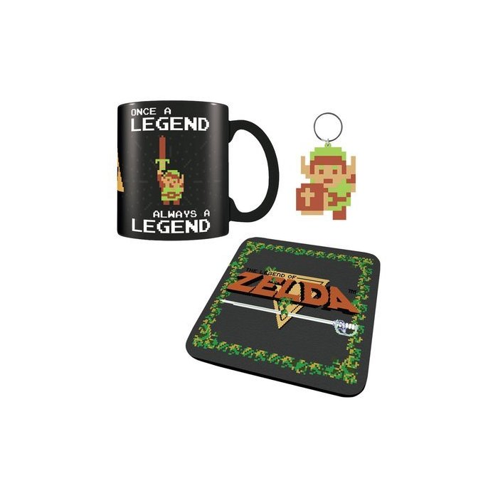 ZELDA (RETRO) MUG COASTER  KEYCHAIN SET