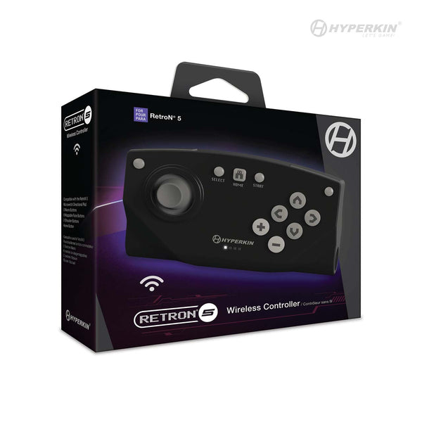 Wireless Bluetooth controller for RetroN 5 retro video game console - Black | Hyperkin