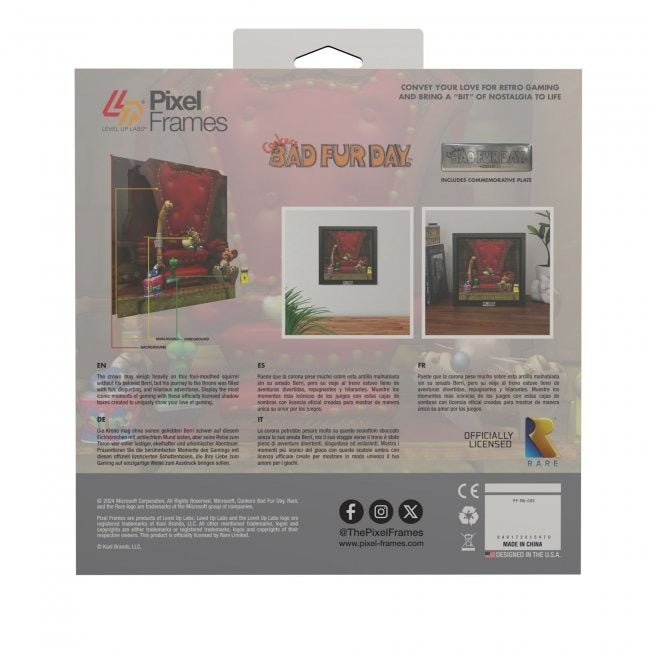 Conker: King of the Land video game (2001) shadow box art officially licensed 9x9 inch (23x23cm) | Pixel Frames - 7