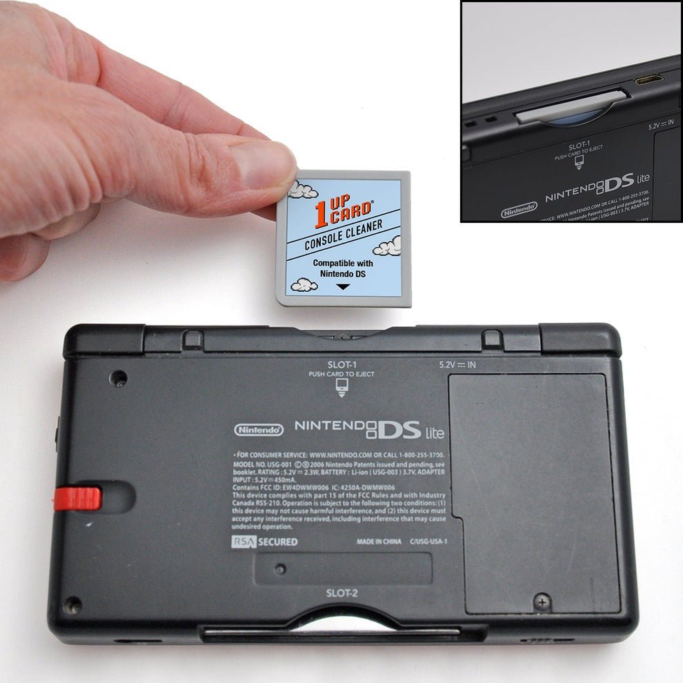 Console Cleaner for Nintendo DS, DS Lite, DSi, 3DS & 2DS consoles | 1UPcard - 2