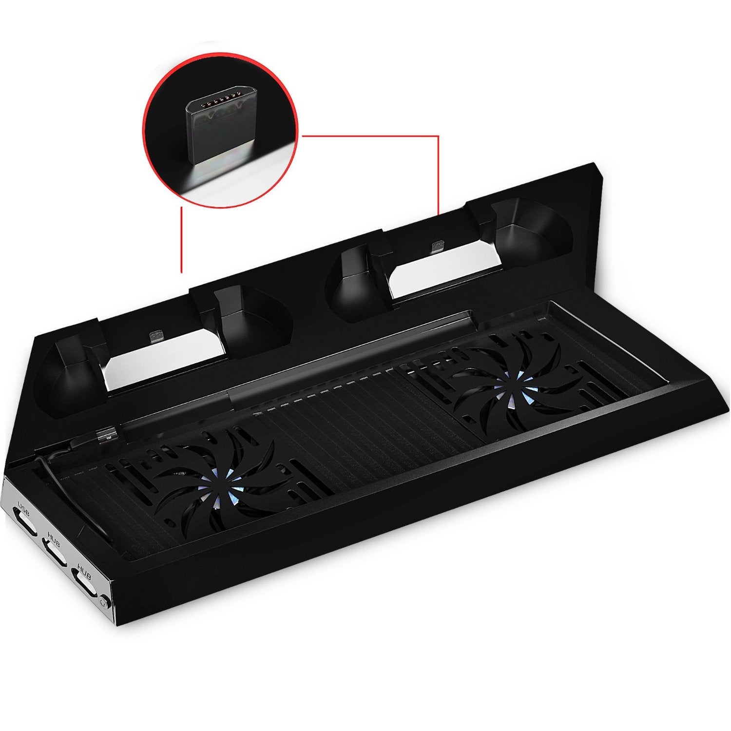 Console stand & controller charger dock for Sony PS4 dual cool vertical | ZedLabz - 4