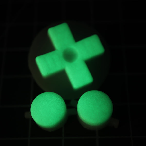 Hand cast resin buttons for Nintendo Game Boy Original DMG-01 (Game Boy Classic) - Glow in the dark green | Lab Fifteen Co