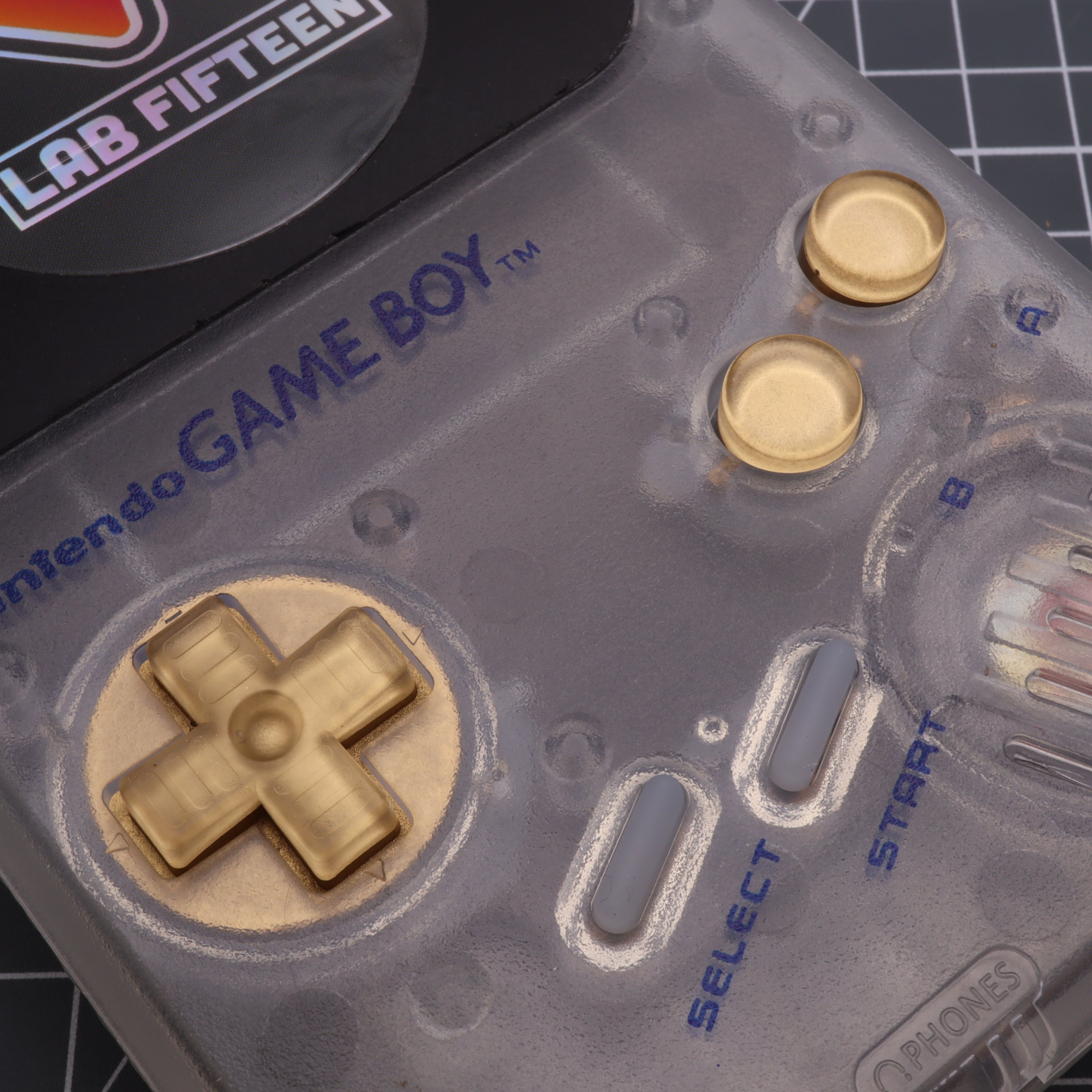 Hand cast resin buttons for Nintendo Game Boy Original DMG-01 (Game Boy Classic) - Metallic gold | Lab Fifteen Co