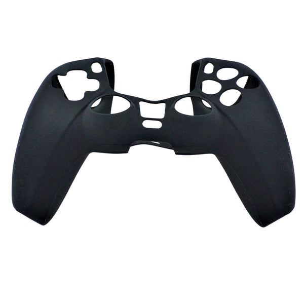 Cover grip for Sony PS5 controller soft silicone rubber skin with ribbed handle - Black | ZedLabz