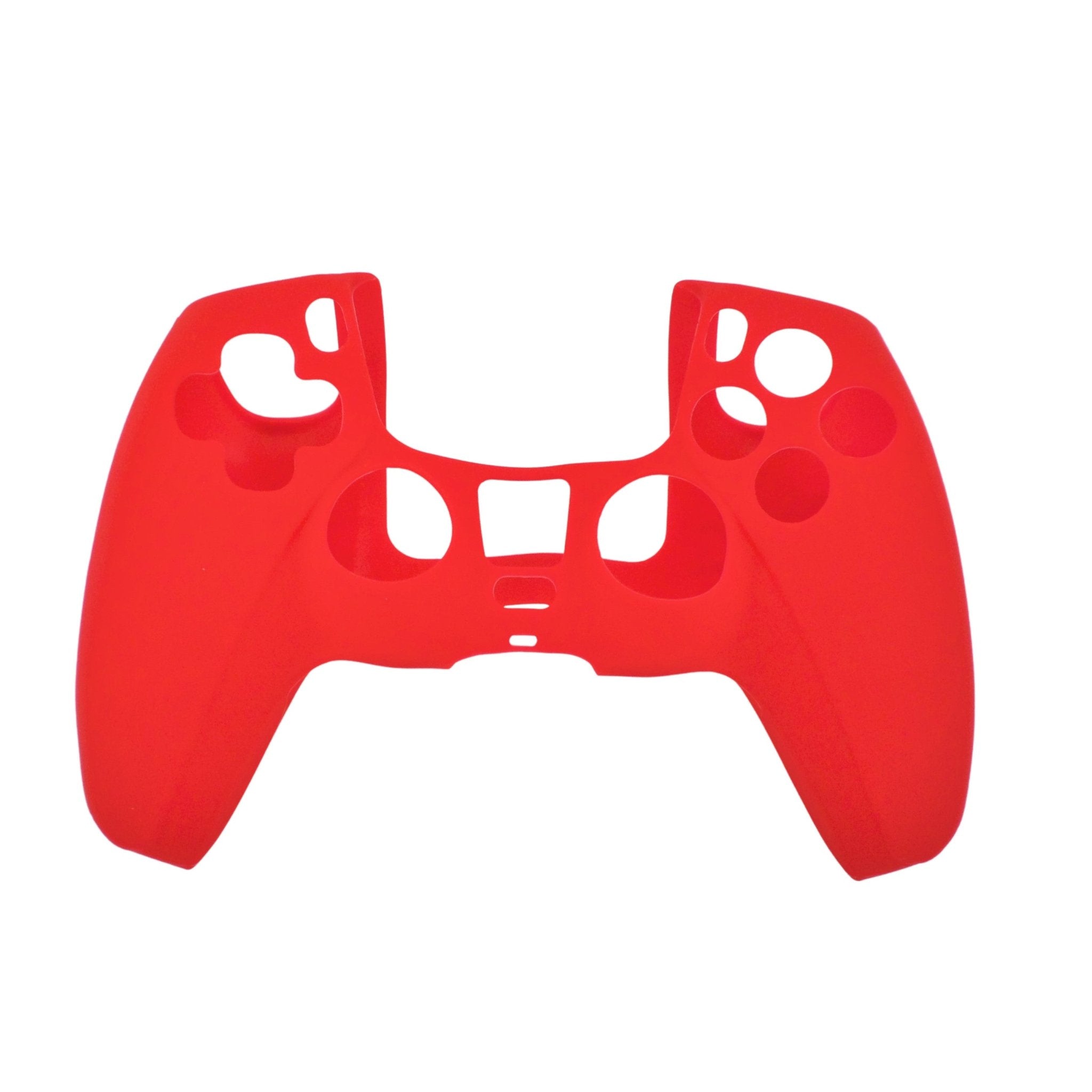Cover grip for Sony PS5 controller soft silicone rubber skin with ribbed handle - Red | ZedLabz - 3