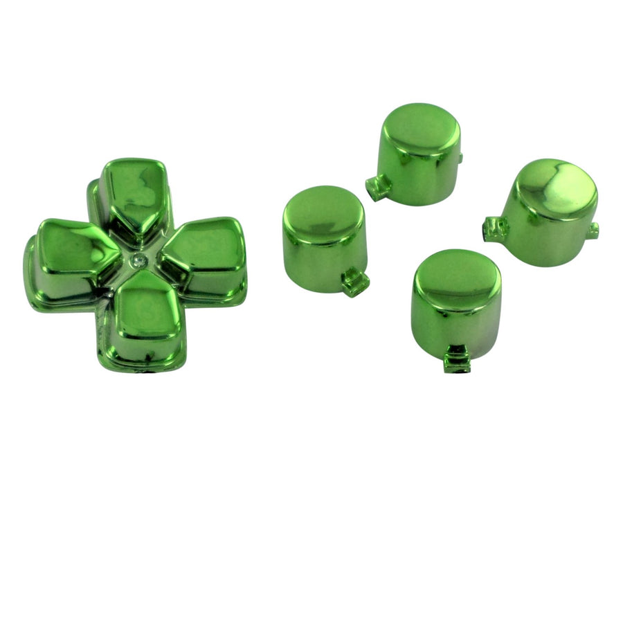 Replacement Action Button & D-Pad Set For Sony PS4 Controllers - Chrome Green | ZedLabz