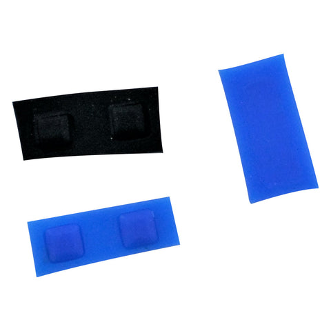 Feet and screw cover set for DS Nintendo console rubber silicone with adhesive replacement - Blue/Black | ZedLabz